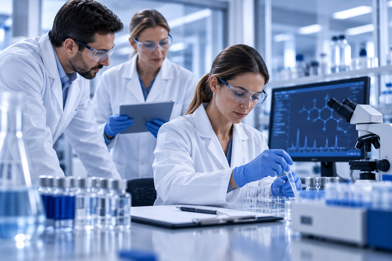 Pure Helix Research team and laboratory workspace